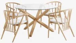 AGERBY Ø119 bord eg + 4 ARNBORG stole eg