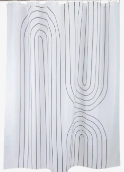 Badeforhæng HAKKAS 180x200cm hvid/grå