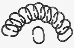 Badeforhængsringe VAREKIL 12 stk/pk sort