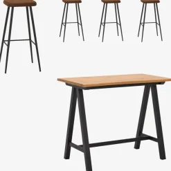 Barbord SANDBY 71x128 eg natur/sort