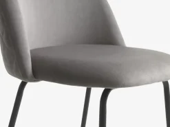 Barstol GRINDSTED grå velour/sort