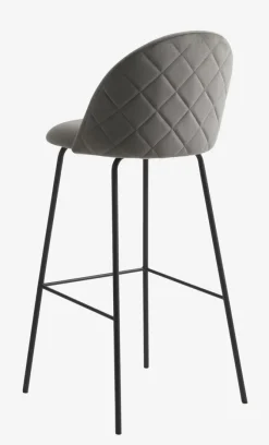 Barstol GRINDSTED grå velour/sort