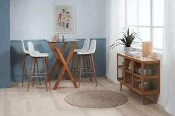 Barstol JONSTRUP hvid kunstlæder/egefarve