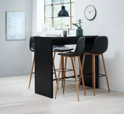 Barstol JONSTRUP sort kunstlæder/egefarve