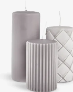 Bloklys ALFRED grå 3 stk/pk