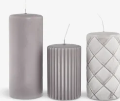 Bloklys ALFRED grå 3 stk/pk