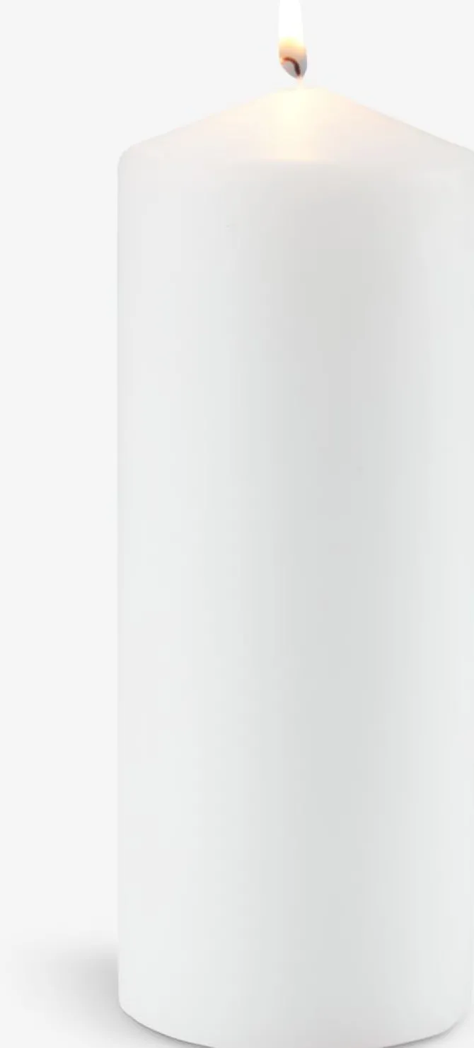 Bloklys TORALF Ø8xH20cm hvid