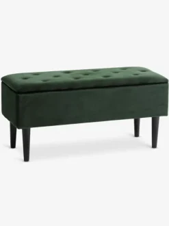 Bænk BADSTED m/opbevaringsplads grøn velour
