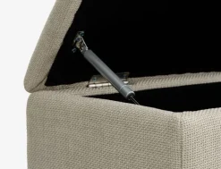 Bænk BADSTED m/opbevaringsplads beige stof/egefarve