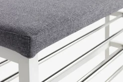 Bænk EGESKOV m/skohylder stål/hvid