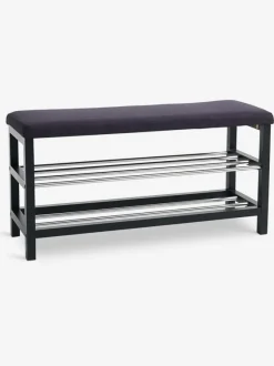 Bænk EGESKOV m/skohylder stål/sort