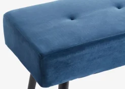 Bænk RJUKAN mørkeblå velour/sort