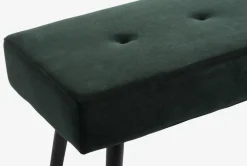 Bænk RJUKAN mørkegrøn velour/sort