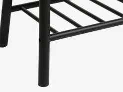 Bænk VANDSTED m/hylde sort stof/sort