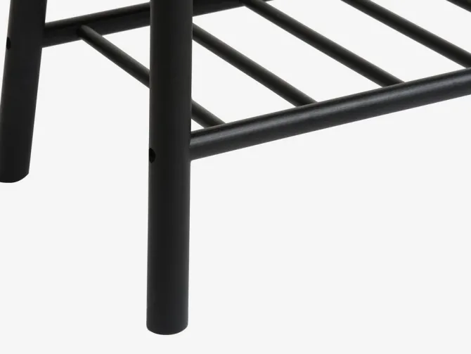 Bænk VANDSTED m/hylde sort stof/sort