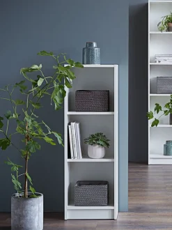 Bogreol HORSENS 3 hylder smal hvid