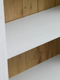 Bogreol MARKSKEL 2 skuffer hvid/egefarve