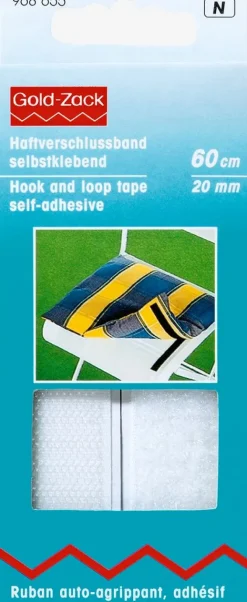 Burrebånd selvklæbende 20 mm hvid