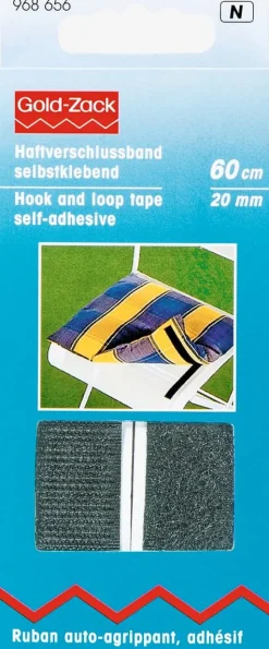 Burrebånd selvklæbende 20 mm sort