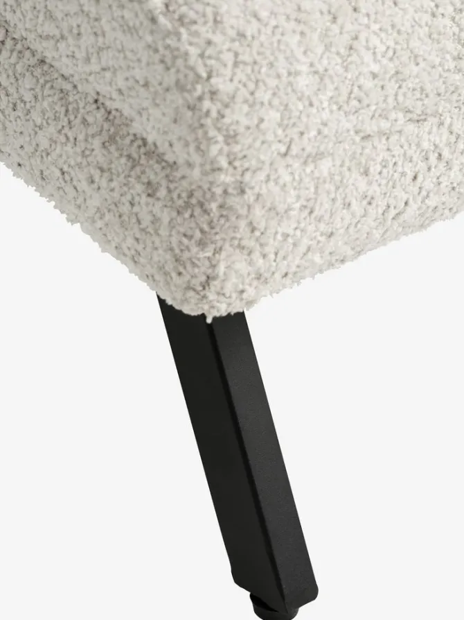 Chaiselong stol LINDELSE beige teddy/sort