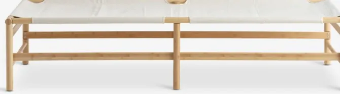 Daybed FRYDENDAL 196x72 beige stof/bambus