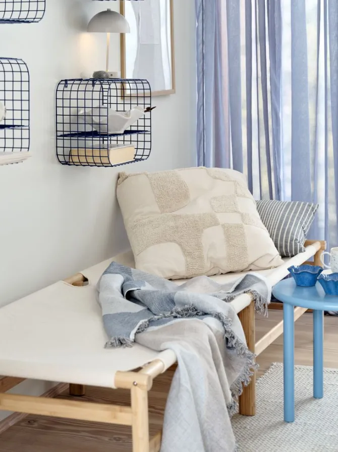 Daybed FRYDENDAL 196x72 beige stof/bambus