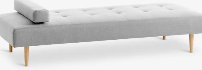 Daybed NOREFJELL 200x80 lysegråt stof/egefarve