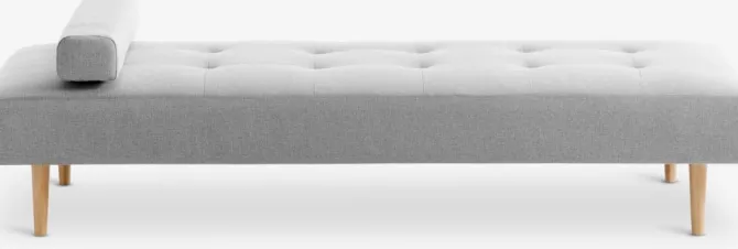 Daybed NOREFJELL 200x80 lysegråt stof/egefarve
