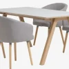 EGEBJERG L250 bord lysegrå + 4 KLOSTER stole lysegrå