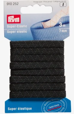 Elastik 7 mm 3m/pk sort