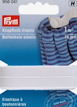 Elastik med knaphuller 18 mm hvid