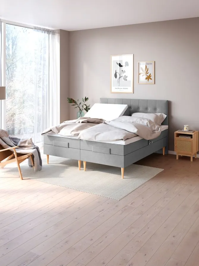 Elevationsseng 180x200 GOLD E45 Grå-23