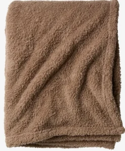 Fleeceplaid HASSELURT 130x170 mørk sand