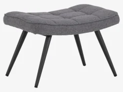 Fodskammel ULDUM gråt stof/sort