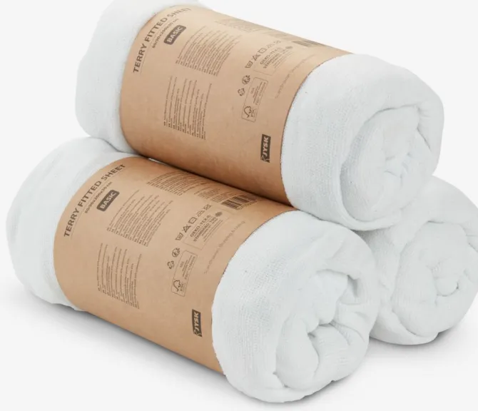 Frotté faconlagen TINDRA 90x200x30 hvid