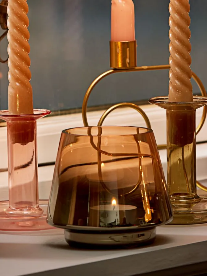 Fyrfadsstage BRYNJE Ø10xH9cm brun