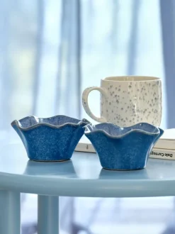 Fyrfadsstage DARIAN Ø12xH6cm blå