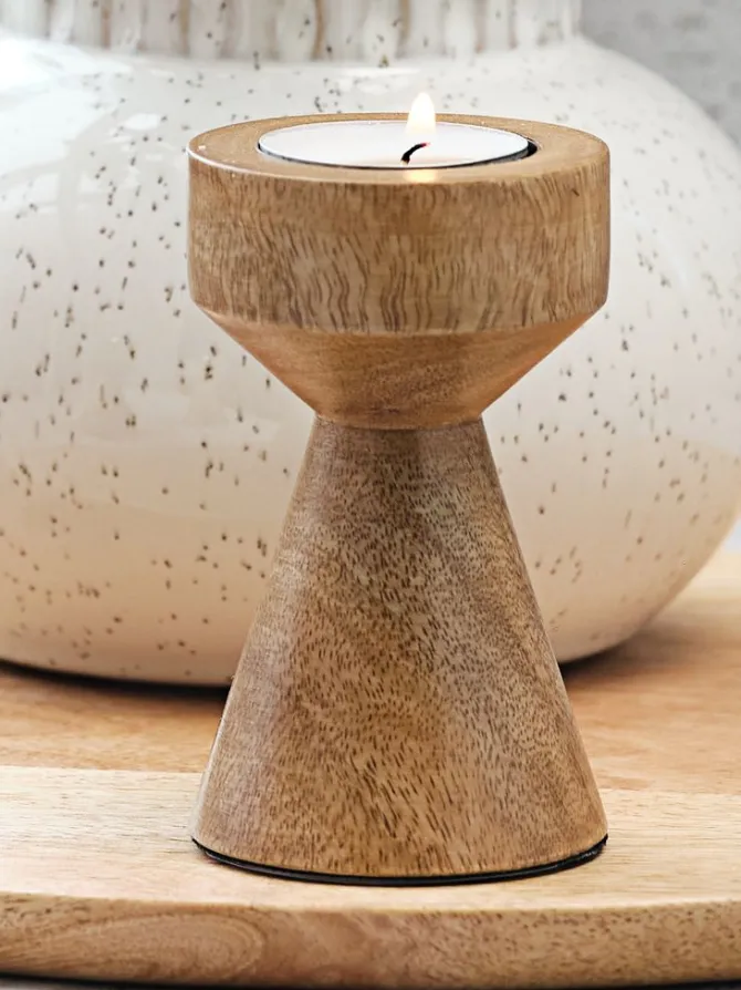 Fyrfadsstage JOHAN Ø6xH10cm træ