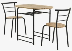 GADSTRUP L92 bord + 2 GADSTRUP stole sort/egefarve