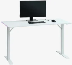 Gamer-bord HALBJERG 65x135 m/LED hvid