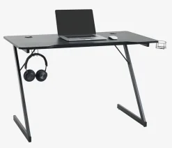 Gamer-bord HALSTED 60x120 m/kop- og hovedtelefonholder sort