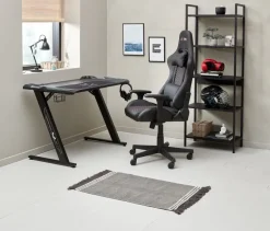 Gamer-bord LINDHOLM m/LED-lys og kopholder sort