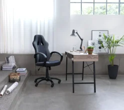 Gamer-stol AGGESTRUP grå kunstlæder/sort mesh