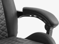 Gamer-stol HALLUM med benstøtte sort kunstlæder