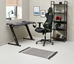 Gamer-stol LAMBJERG sort mesh/grøn