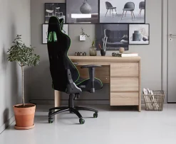 Gamer-stol LAMBJERG sort mesh/grøn