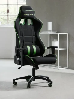 Gamer-stol LAMBJERG sort mesh/grøn