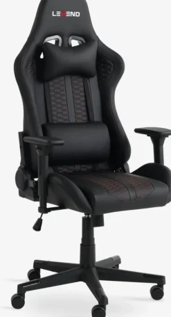 Gamer-stol NIBE sort kunstlæder/rød