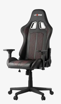 Gamer-stol NIBE sort kunstlæder/rød