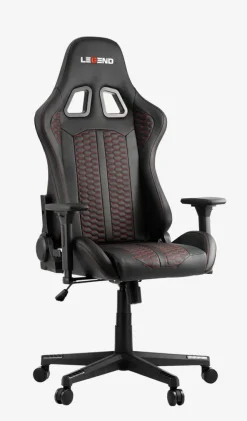 Gamer-stol NIBE sort kunstlæder/rød